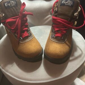 Vasque Tan Boots with Red Laces